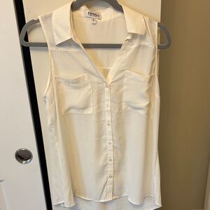 Express Women's Ivory Button-Down Blouse